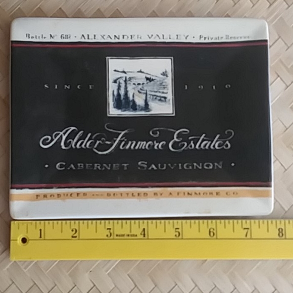 Ceramic Wine Label Appetizer Tray - Picture 6 of 7